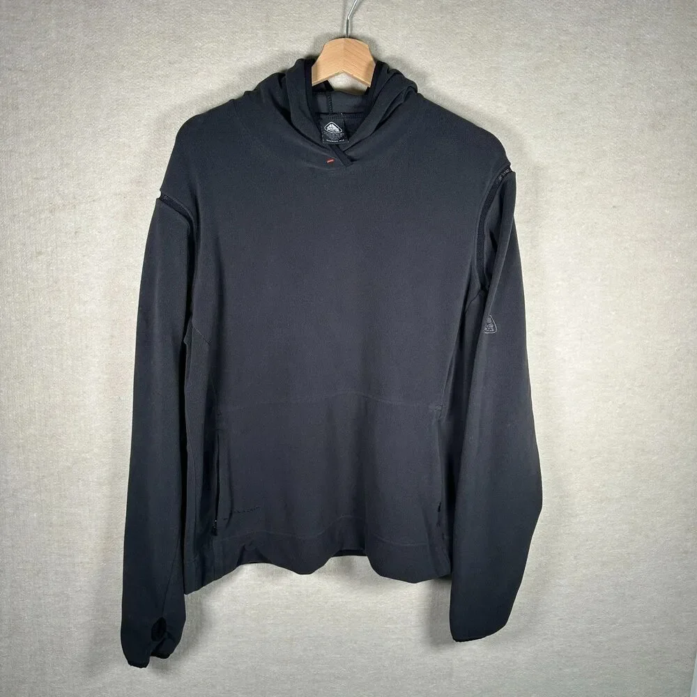 Nike ACG Therma Fit Fleece Hoodie Base Layer Men XL Black Mesh Vent Pullover